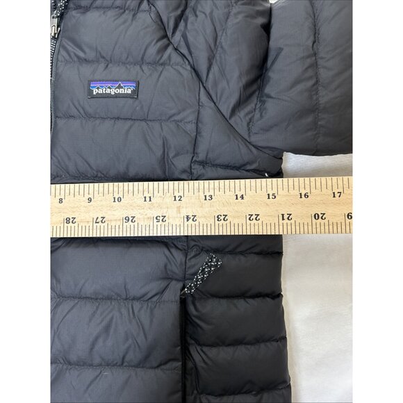 Patagonia Goose Down Sweater Jacket Youth Large 12 Black Full Zip Puffer Coat - Picture 9 of 15